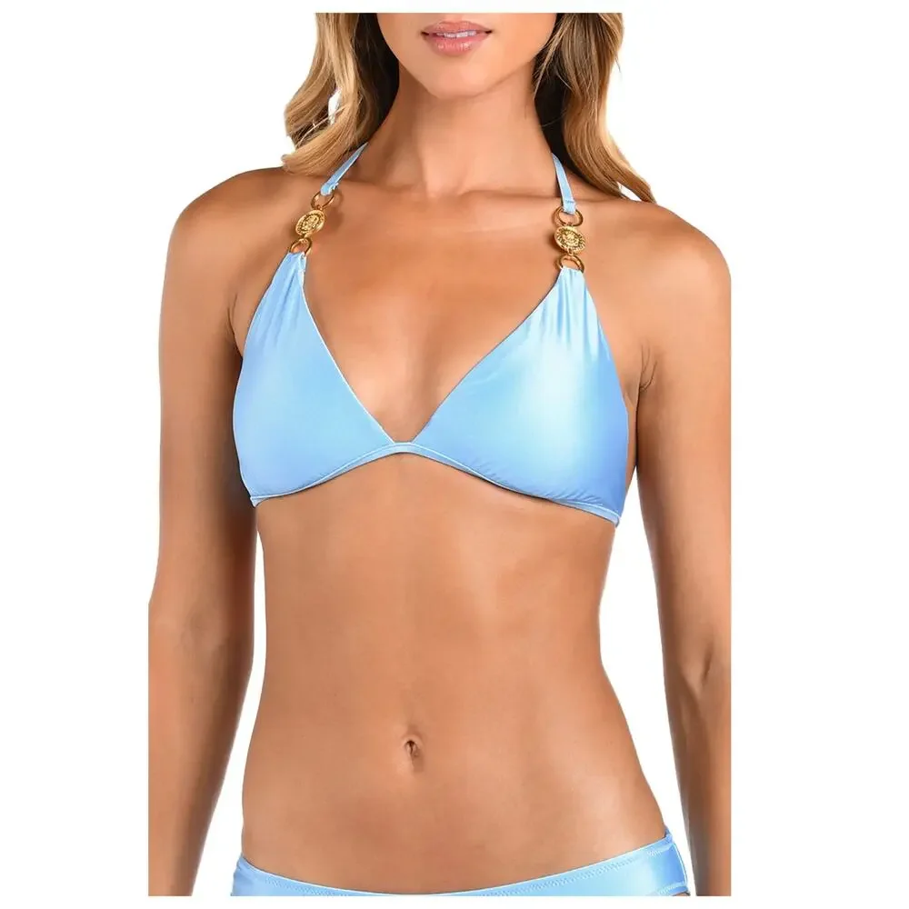 NEW L'AGENCE Annabelle Shimmer Triangle Bikini Top Size Small